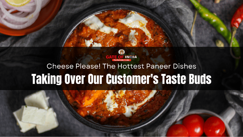 Creamy paneer dish with onions, chilies, and tomatoes at Gate of India Fine East Indian Cuisine Calgary